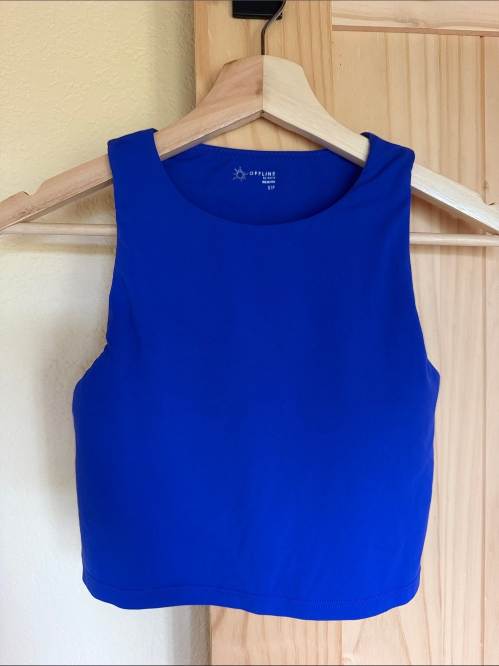 aerie Bold Blue Crop Tank Top
